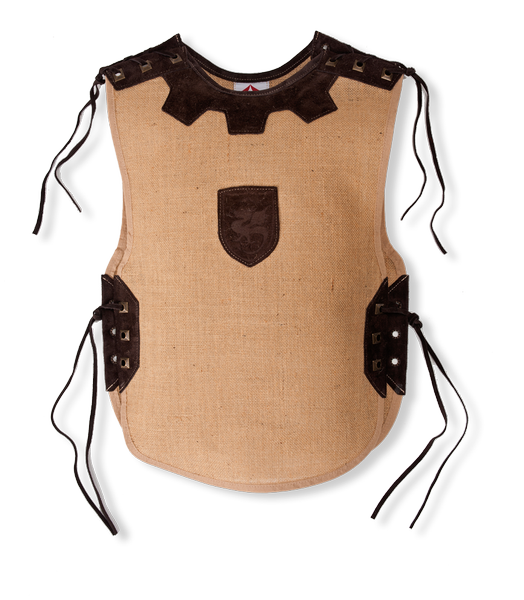 Short knight's tunic Jute darkbrown